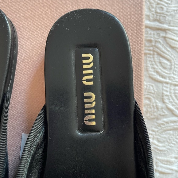 Miu Miu black embroidered velvet mules flats - Picture 3 of 6